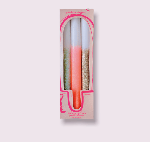 Bougies paillettes - PINK STORIES