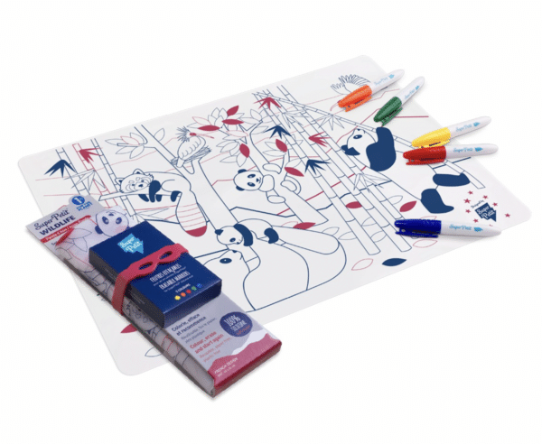 Set de table à colorier + 5 feutres PANDA - SUPER PETIT