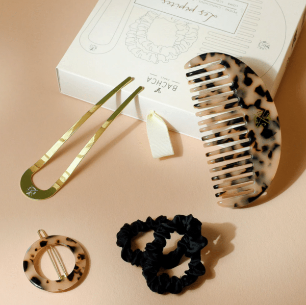 Coffret cheveux Peigne barrette chouchou et pic à chignon - Bachca