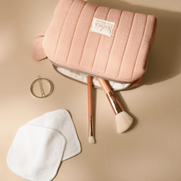 Trousse maquillage Pinceaux barrette et coton réutilisable - Bachca